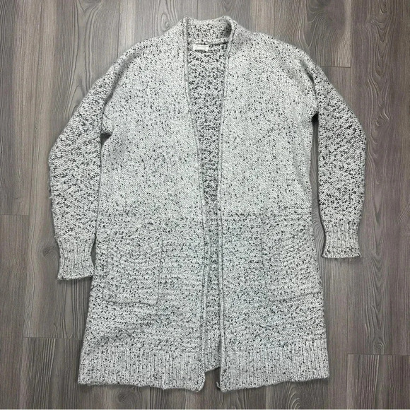 Caslon Heathered Gray Long Chunky Knit Cardigan - Picture 1 of 4